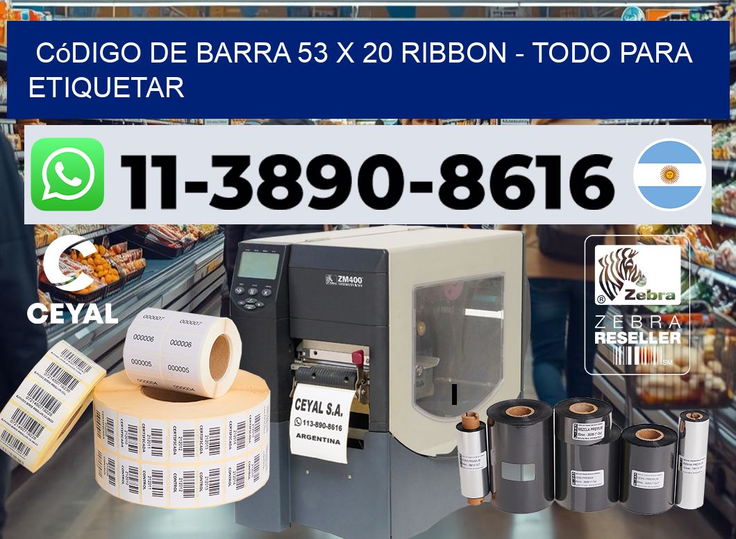 código de barra 53 x 20 ribbon - Todo para Etiquetar