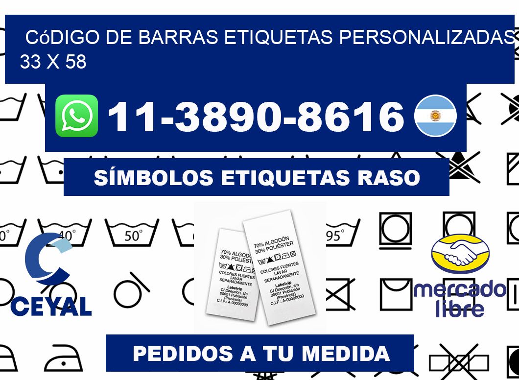 código de barras etiquetas personalizadas 33 x 58
