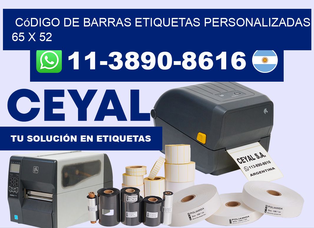 código de barras etiquetas personalizadas 65 x 52