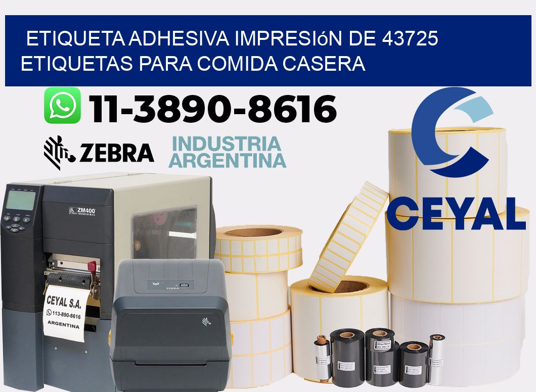 etiqueta adhesiva impresión de 43725 etiquetas para comida casera