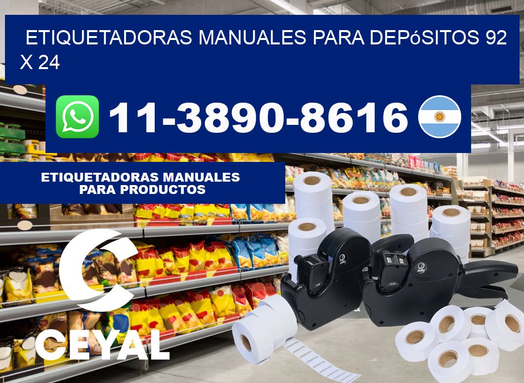 etiquetadoras manuales para depósitos 92 x 24