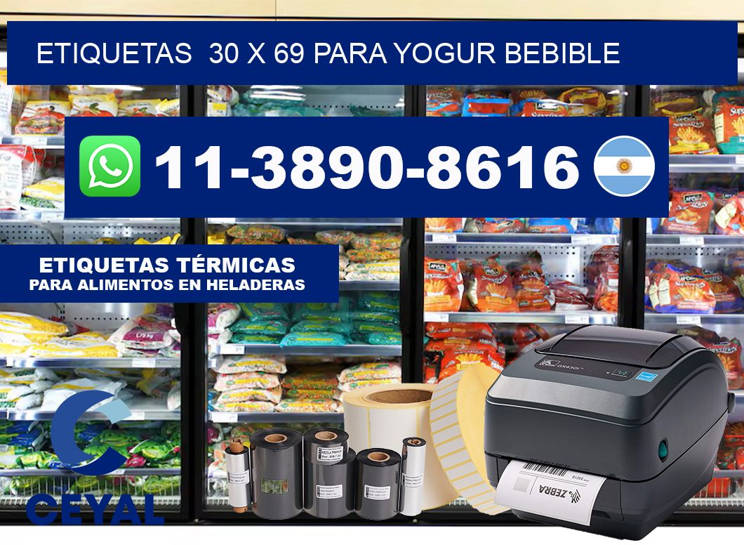 etiquetas  30 x 69 para Yogur bebible