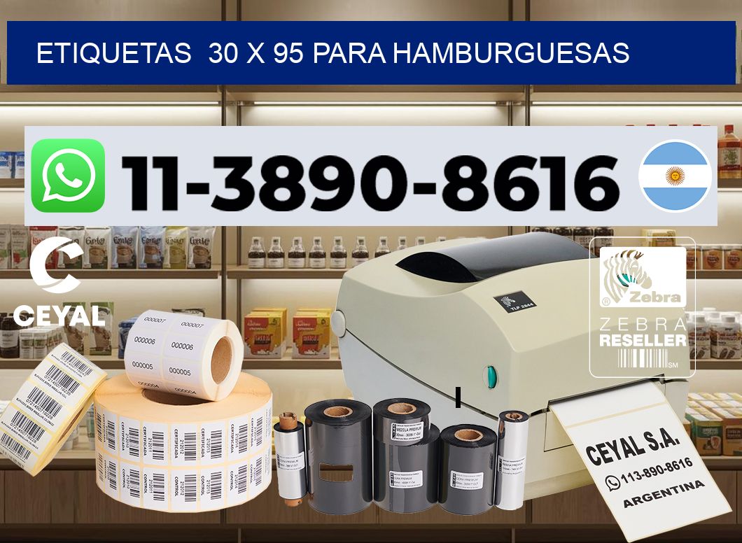 etiquetas 30 x 95 para Hamburguesas
