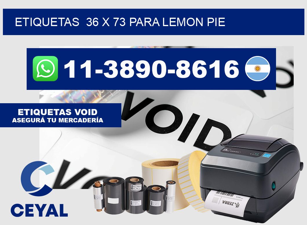 etiquetas  36 x 73 para Lemon pie