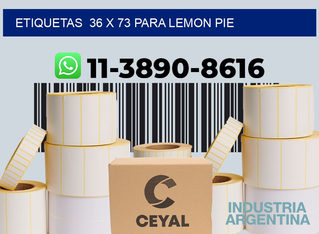 etiquetas  36 x 73 para Lemon pie