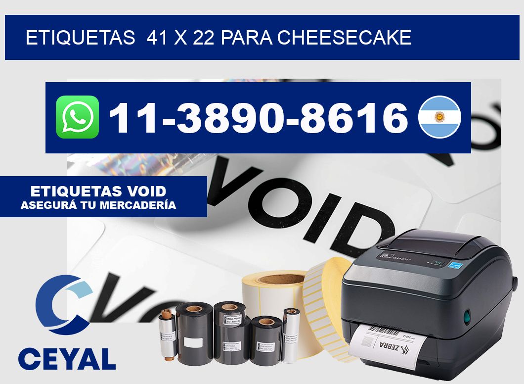 etiquetas 41 x 22 para Cheesecake