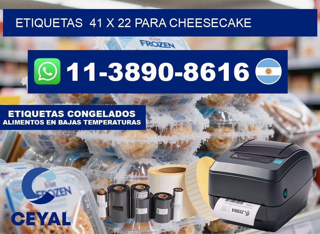 etiquetas  41 x 22 para Cheesecake