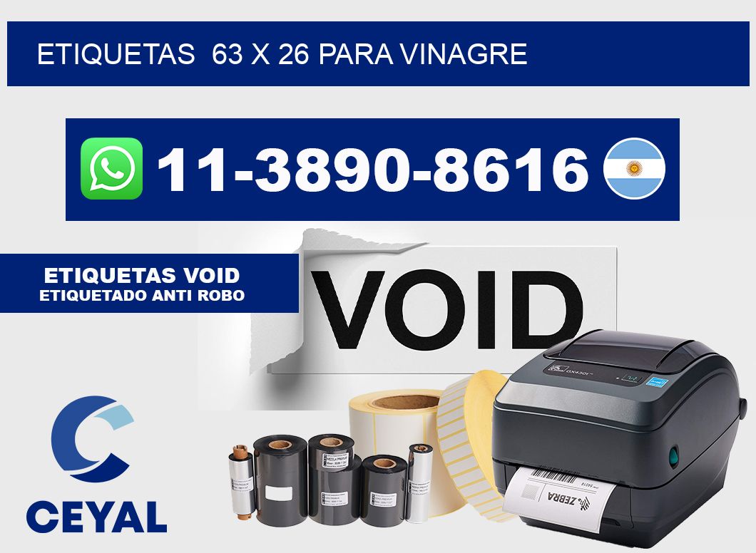 etiquetas  63 x 26 para Vinagre