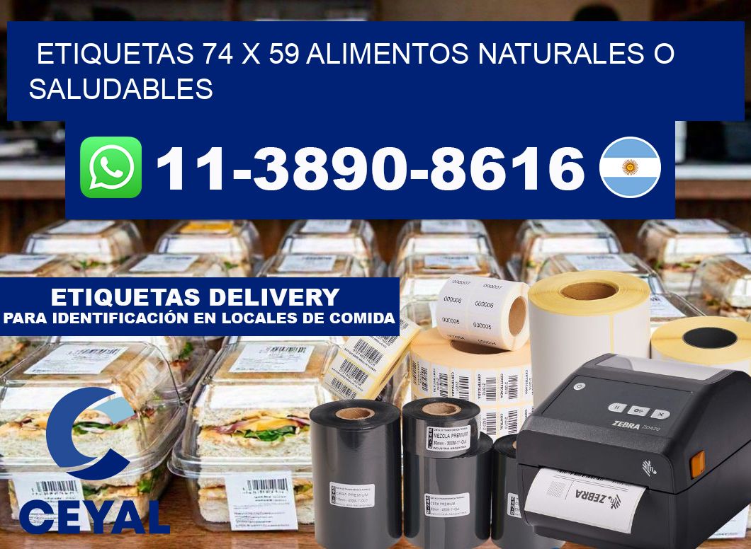 etiquetas 74 x 59 alimentos naturales o saludables