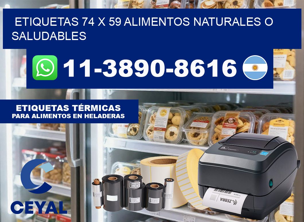 etiquetas 74 x 59 alimentos naturales o saludables