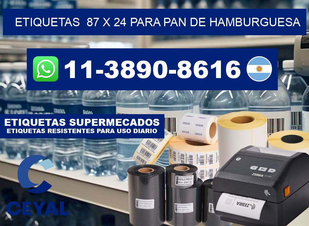 etiquetas 87 x 24 para Pan de hamburguesa