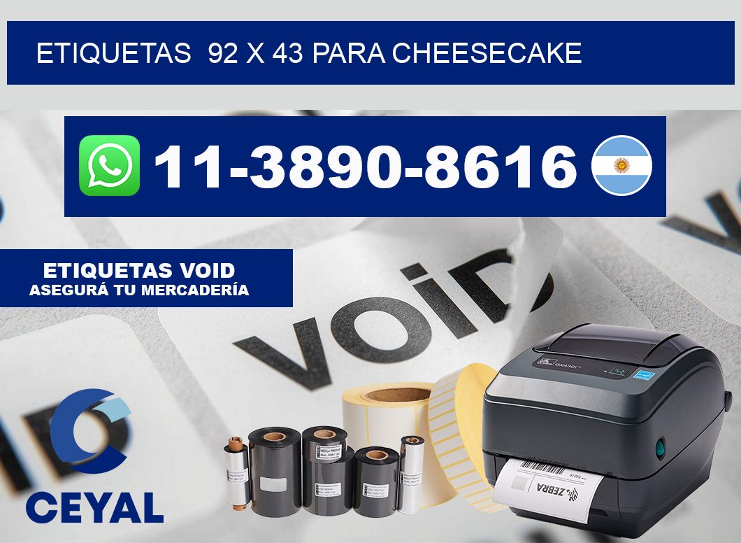 etiquetas  92 x 43 para Cheesecake