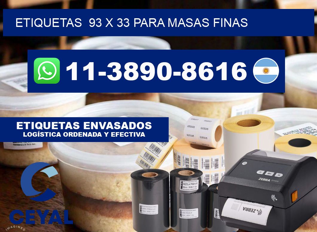 etiquetas  93 x 33 para Masas finas