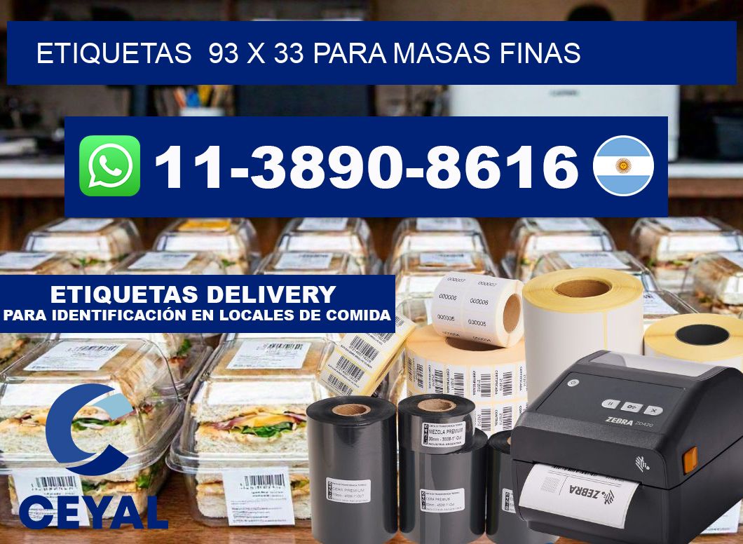etiquetas  93 x 33 para Masas finas