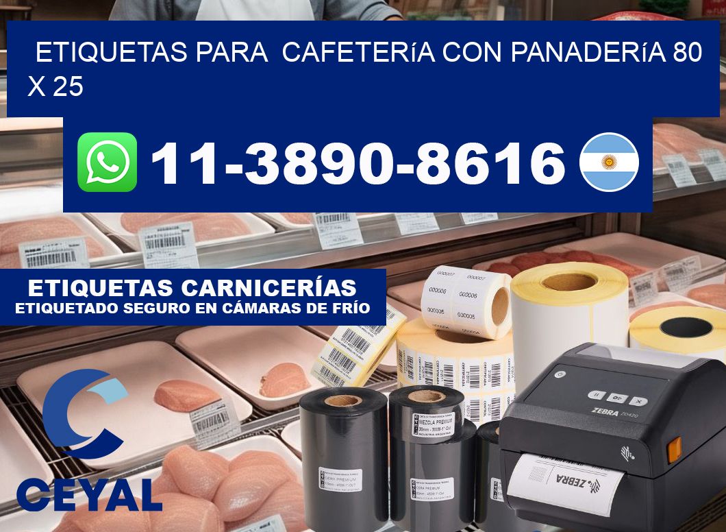etiquetas para  Cafetería con panadería 80 x 25