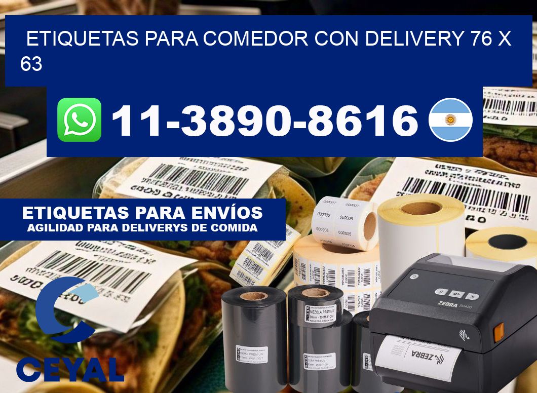 etiquetas para Comedor con delivery 76 x 63