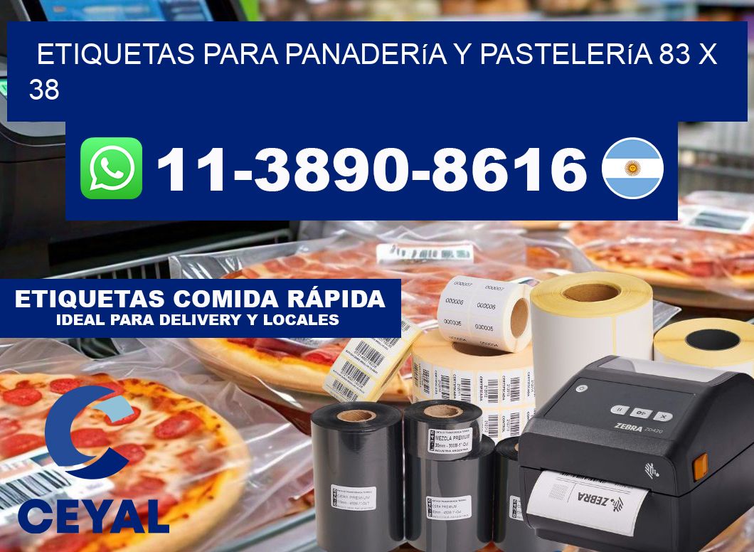 etiquetas para Panadería y pastelería 83 x 38