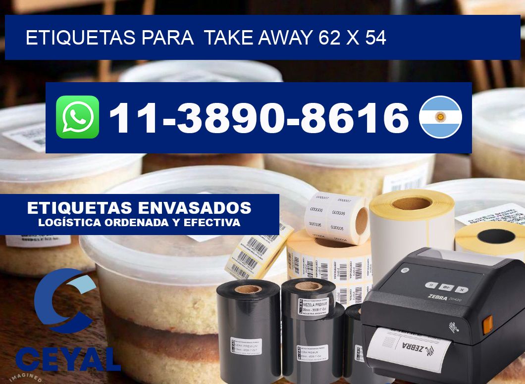 etiquetas para  Take away 62 x 54