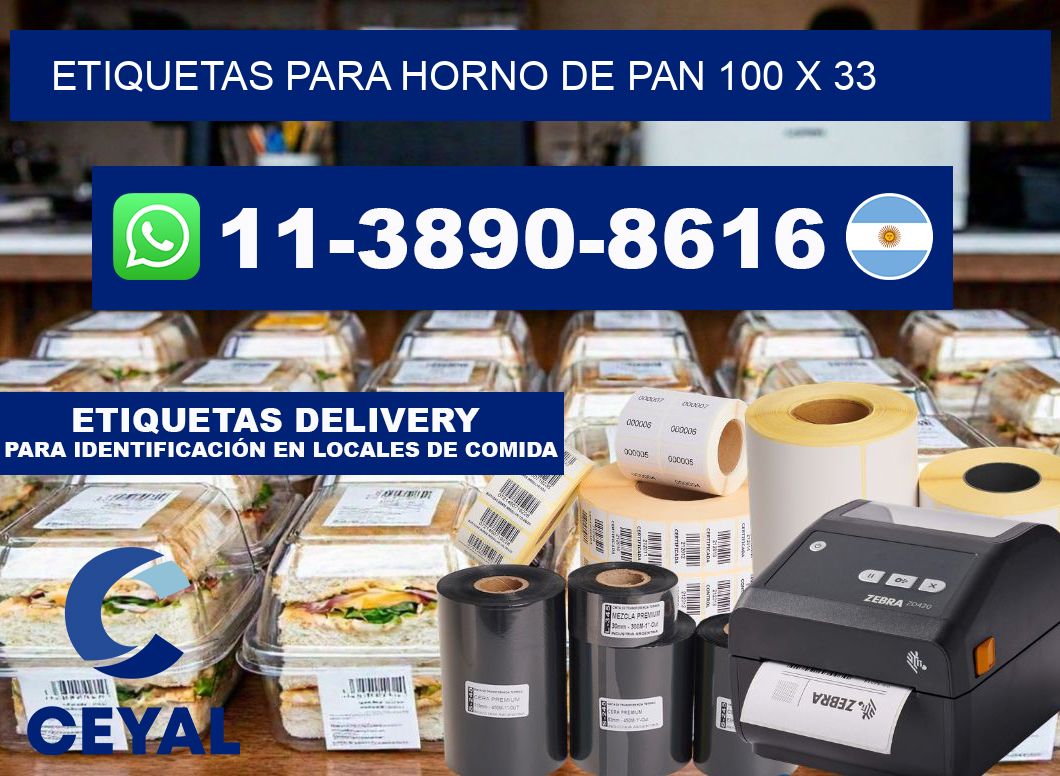 etiquetas para horno de pan 100 x 33