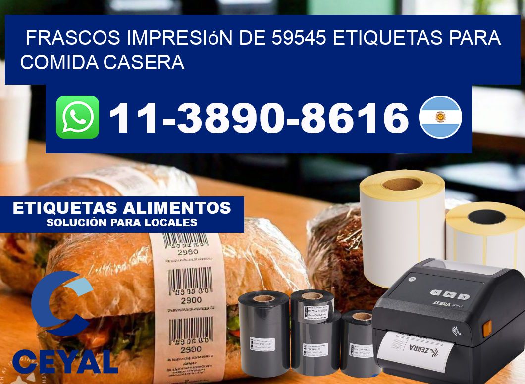 frascos impresión de 59545 etiquetas para comida casera