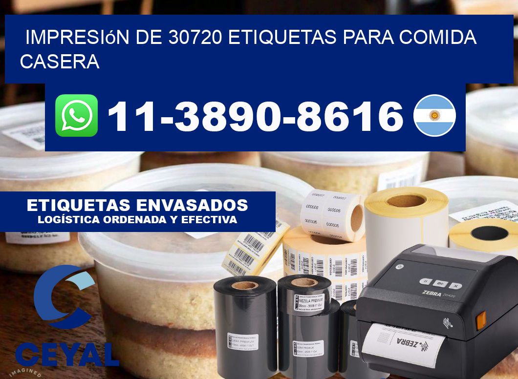 impresión de 30720 etiquetas para comida casera