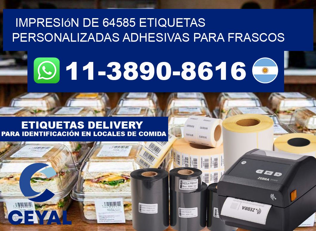 impresión de 64585 etiquetas personalizadas adhesivas para frascos