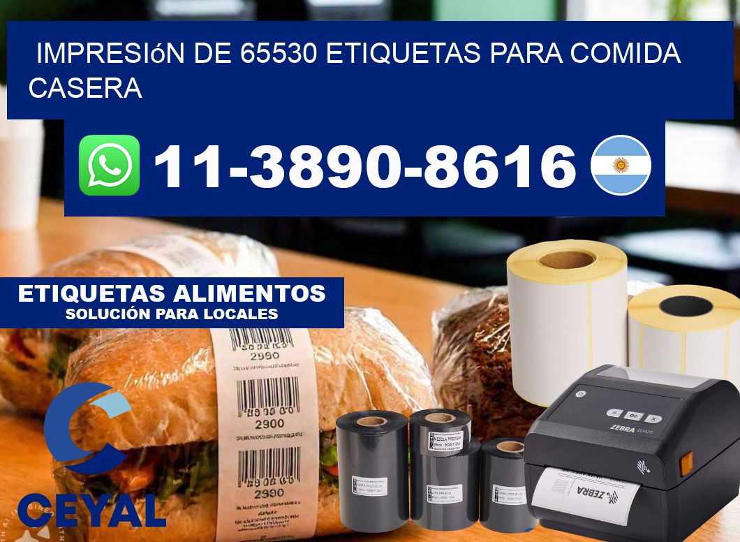 impresión de 65530 etiquetas para comida casera
