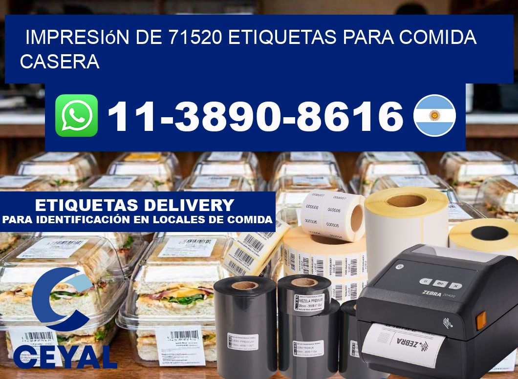 impresión de 71520 etiquetas para comida casera