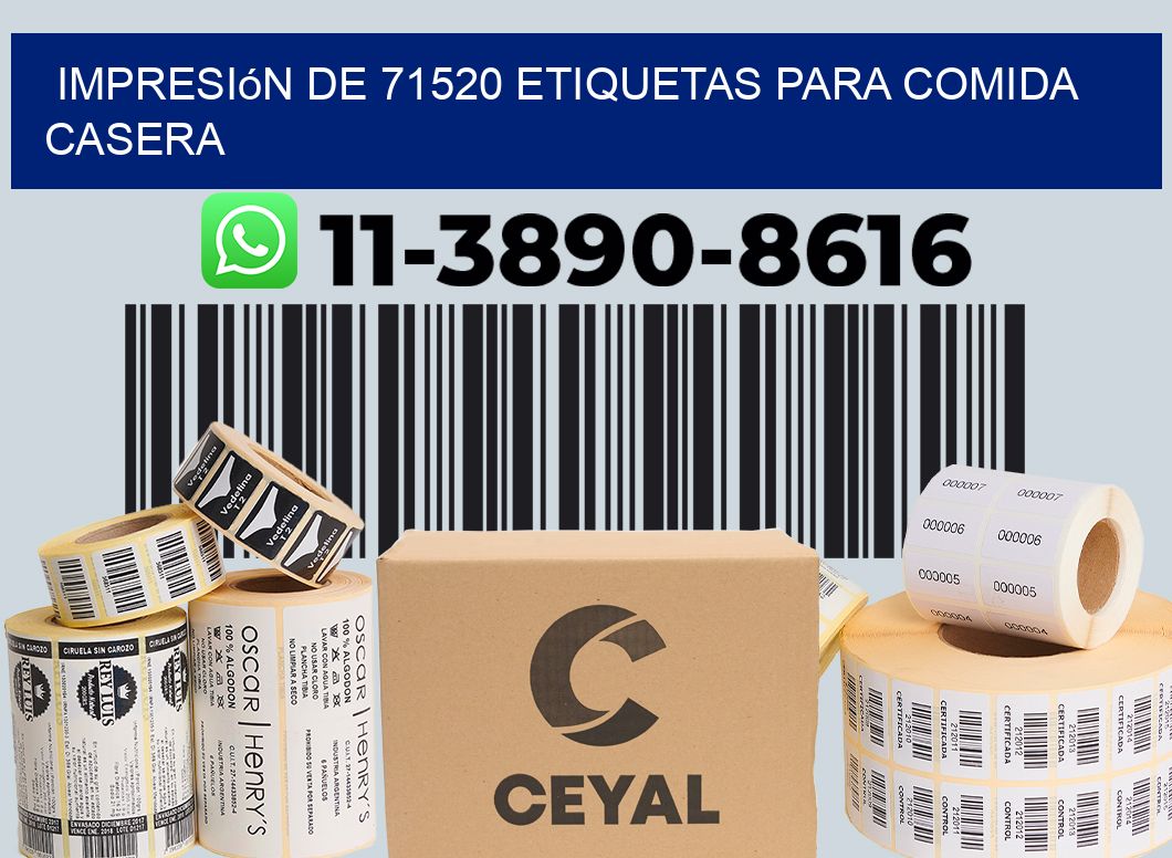 impresión de 71520 etiquetas para comida casera