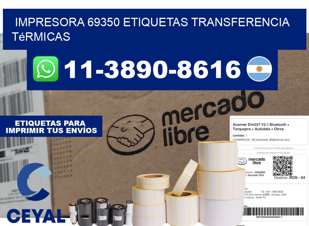 impresora 69350 etiquetas transferencia térmicas