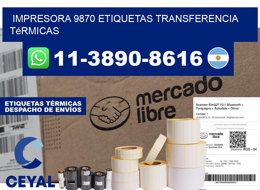 impresora 9870 etiquetas transferencia térmicas
