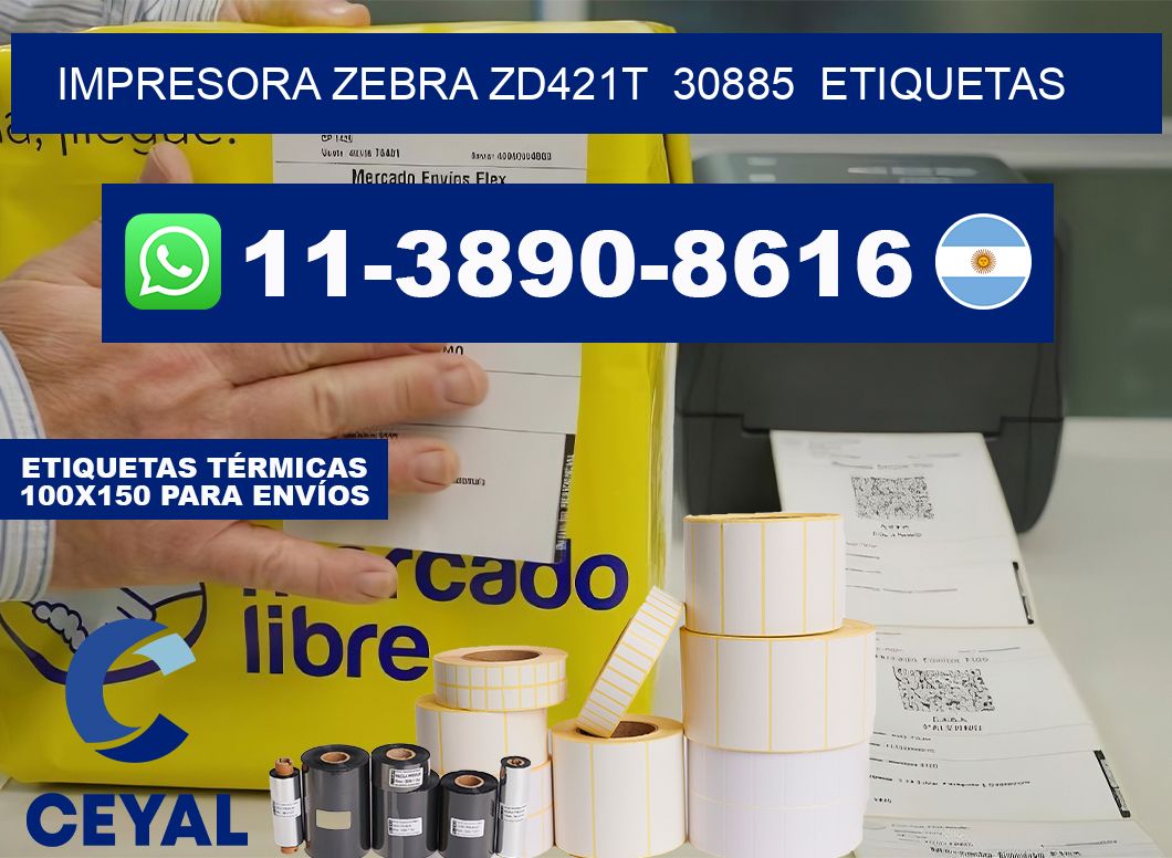 impresora zebra zd421t  30885  etiquetas