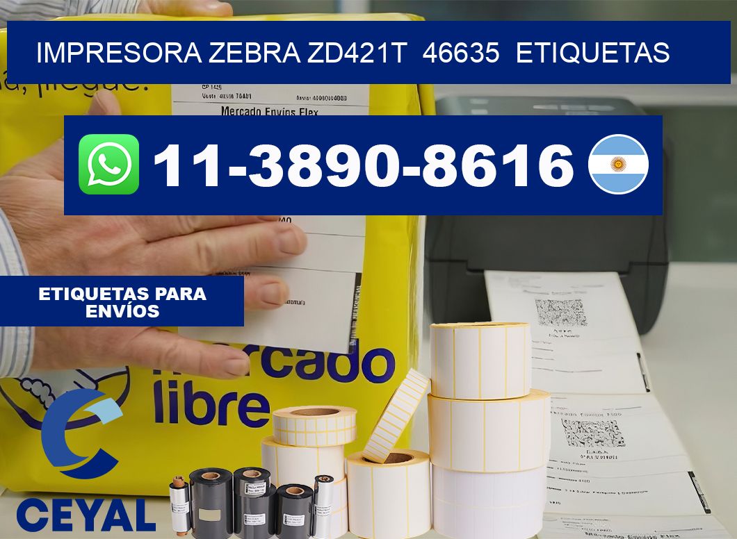impresora zebra zd421t  46635  etiquetas