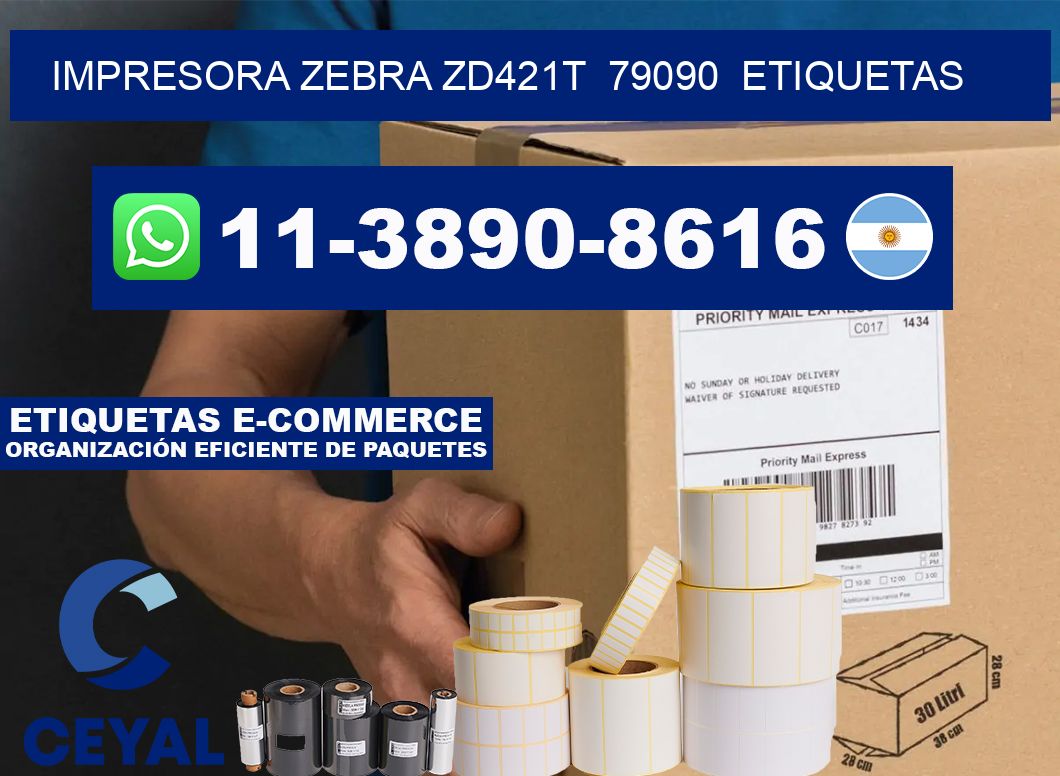 impresora zebra zd421t 79090 etiquetas