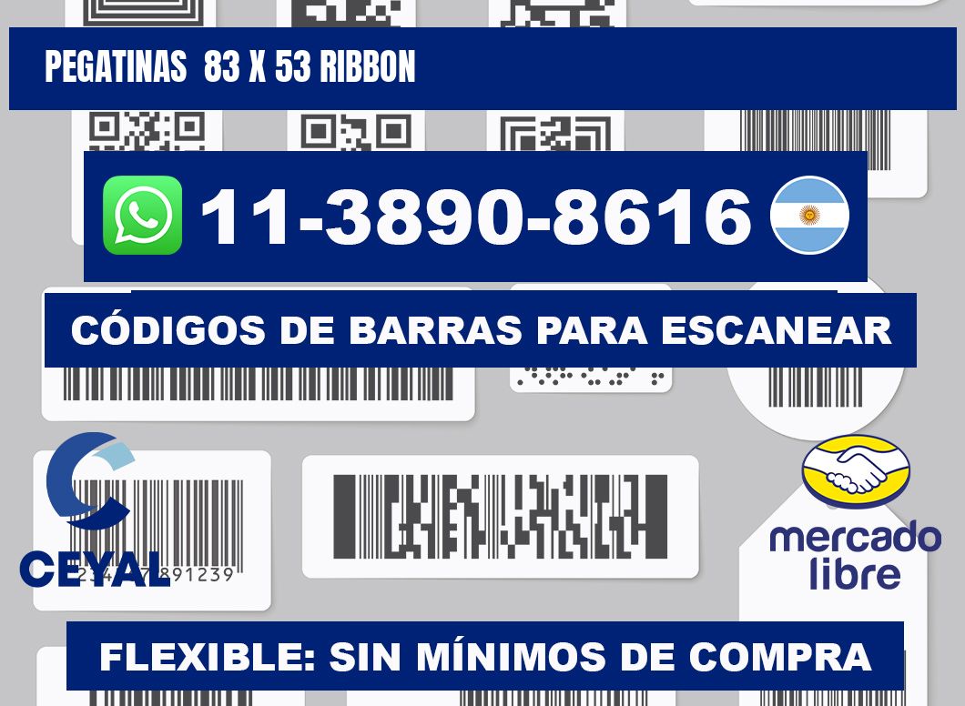 pegatinas  83 x 53 ribbon