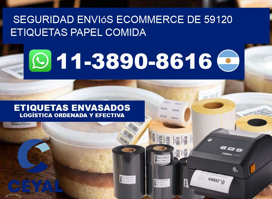 seguridad enviós ecommerce de 59120 etiquetas papel comida