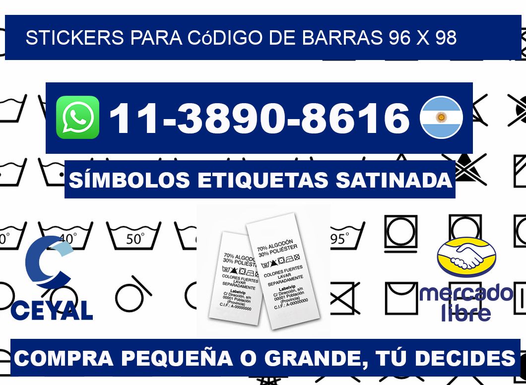 stickers para código de barras 96 x 98