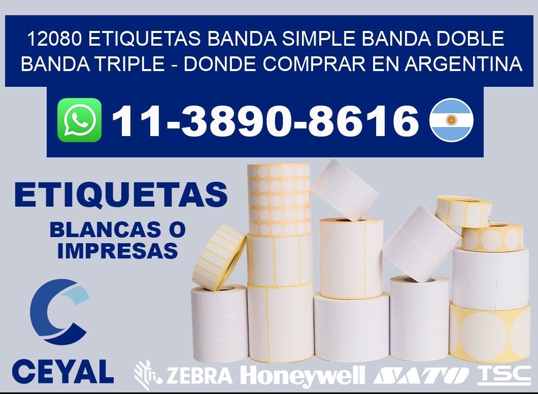 12080 etiquetas banda simple banda doble banda triple - Donde Comprar en Argentina