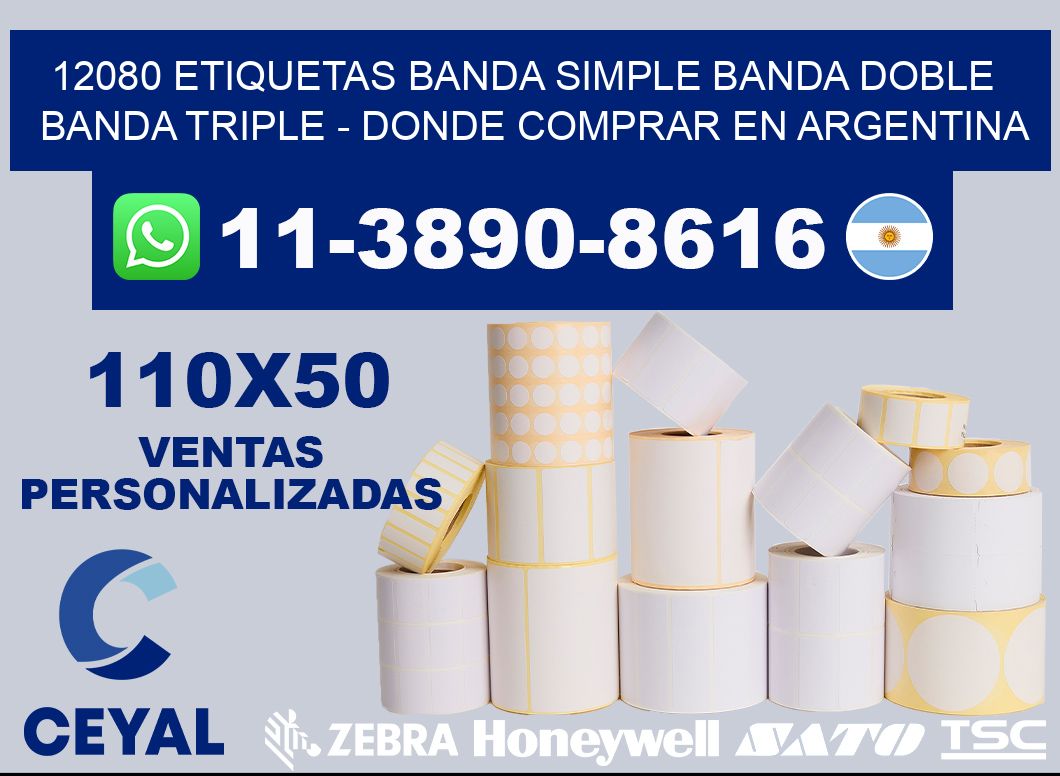 12080 etiquetas banda simple banda doble banda triple - Donde Comprar en Argentina