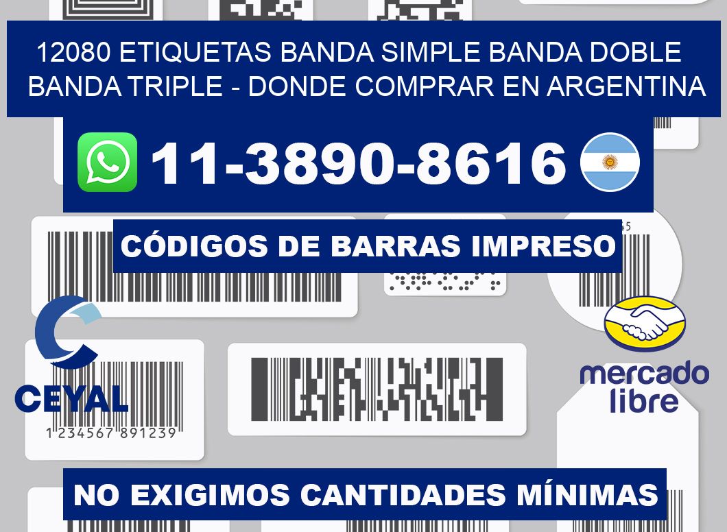 12080 etiquetas banda simple banda doble banda triple - Donde Comprar en Argentina