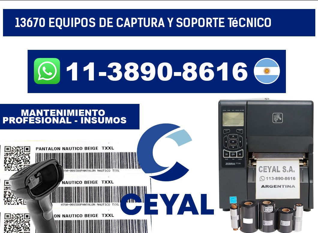 13670 Equipos de Captura y Soporte Técnico
