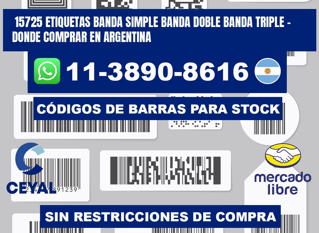 15725 etiquetas banda simple banda doble banda triple - Donde Comprar en Argentina