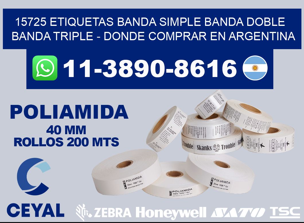 15725 etiquetas banda simple banda doble banda triple - Donde Comprar en Argentina