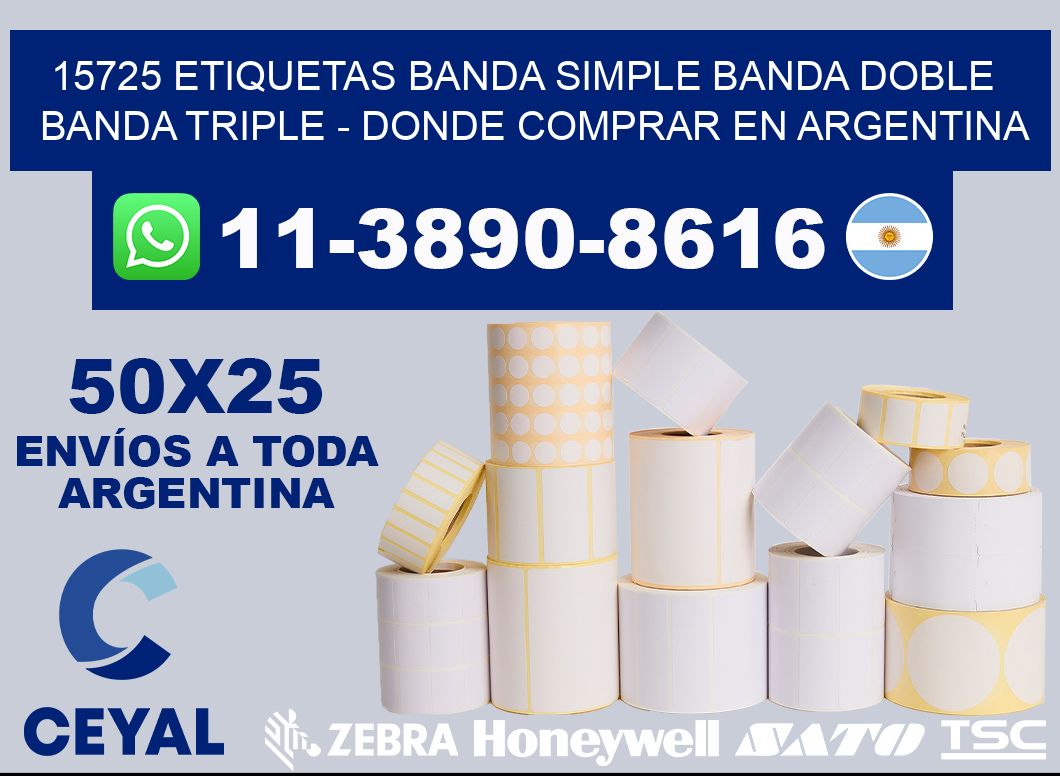 15725 etiquetas banda simple banda doble banda triple - Donde Comprar en Argentina