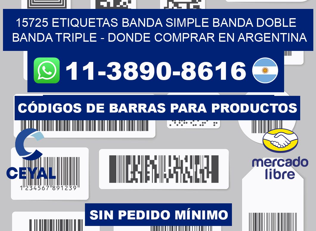 15725 etiquetas banda simple banda doble banda triple - Donde Comprar en Argentina