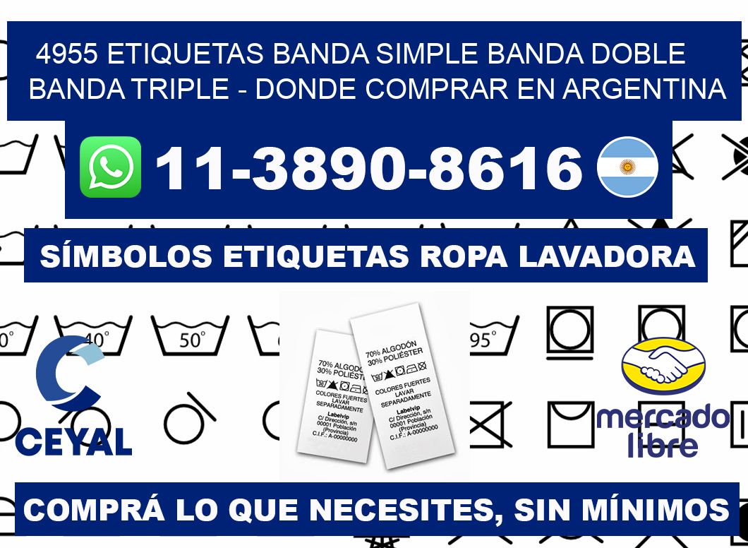 4955 etiquetas banda simple banda doble banda triple - Donde Comprar en Argentina