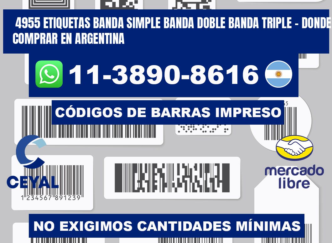 4955 etiquetas banda simple banda doble banda triple - Donde Comprar en Argentina