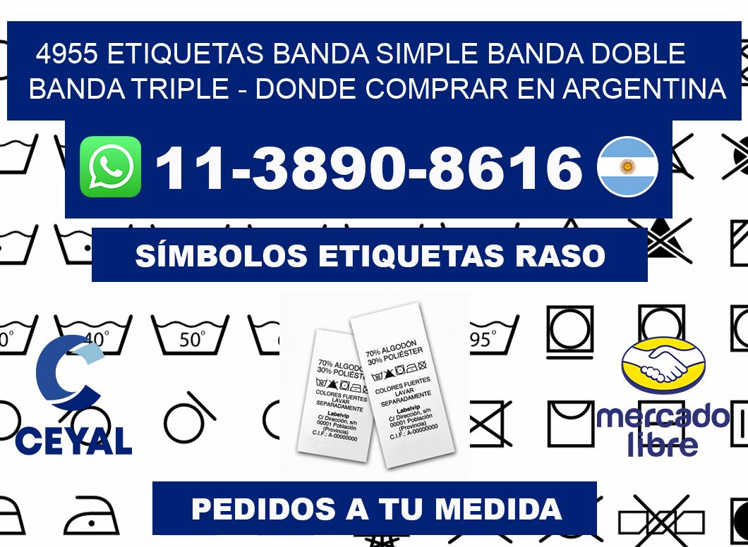 4955 etiquetas banda simple banda doble banda triple - Donde Comprar en Argentina