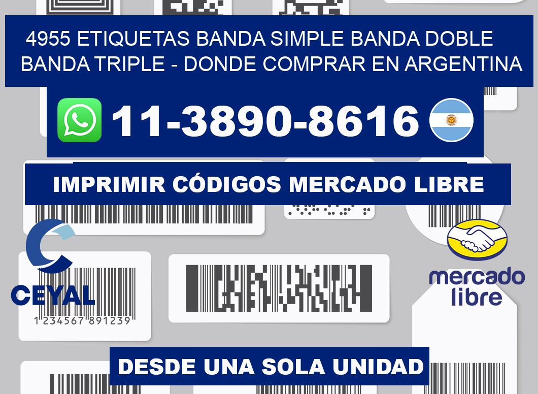 4955 etiquetas banda simple banda doble banda triple - Donde Comprar en Argentina