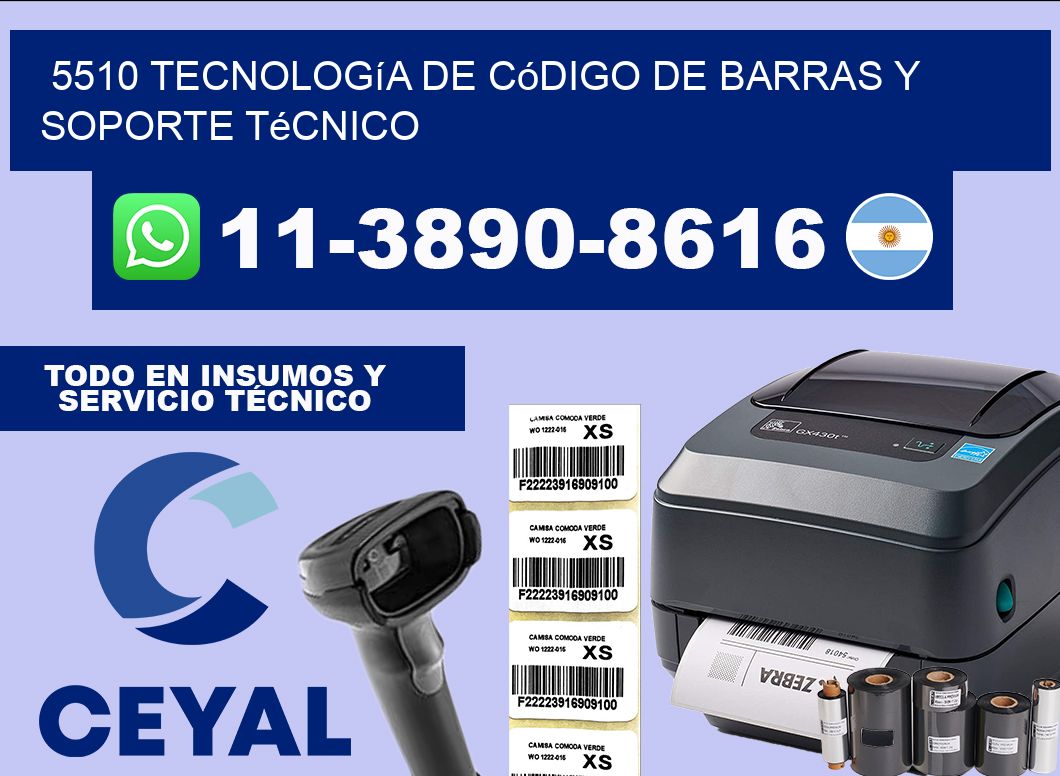 5510 Tecnología de Código de Barras y Soporte Técnico
